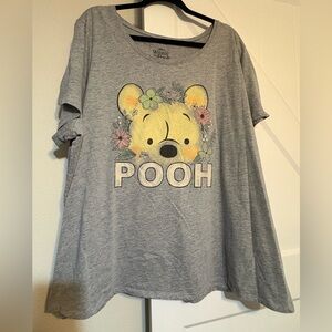 Hybrid Apparel Winnie the Pooh Floral Gray Kids T-Shirt